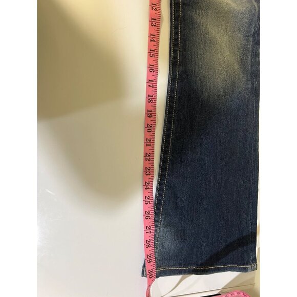 Day trip Aquarius Flare jeans Sz 27S Dark wash faded thighs, detailed pockets - Picture 9 of 11